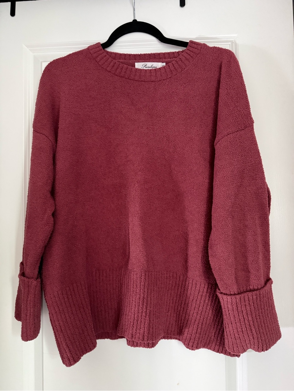 Relaxed Crewneck Sweater in Dusty Rose - Pullover